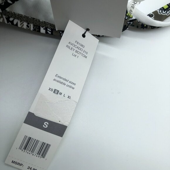 Sundazed Riley Bottom Bikini Swimsuit Green Paisley Print Size S Strappy Sides - Picture 6 of 8